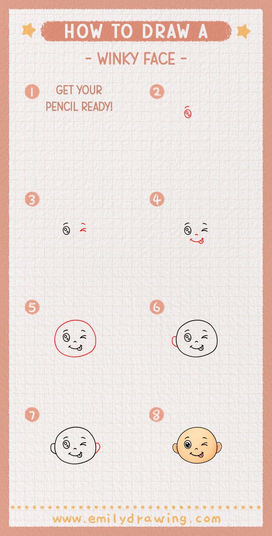 how to draw a winky face pinterest pin